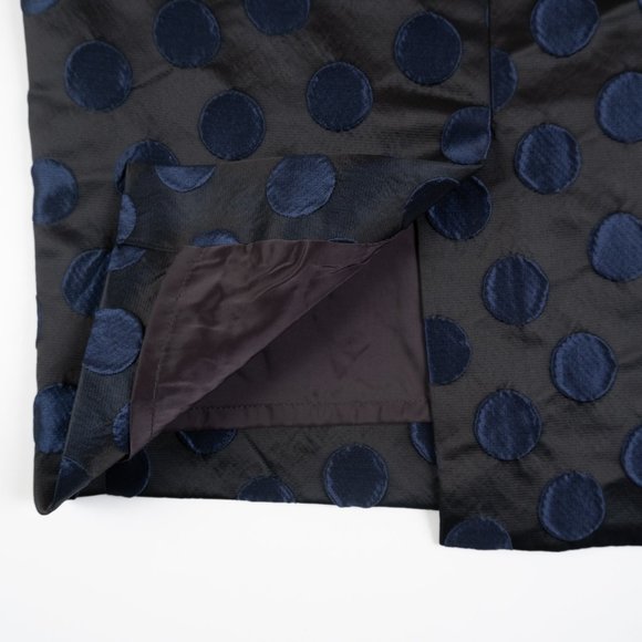 J. CREW black pencil skirt with navy polka dots style: 26536 size 0 - Picture 5 of 7